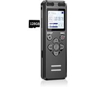 128GB Enregistreur Vocal Dictaphones Numériques, Tonnlog 1536kbps Activé par la Voix Enregistreur Audio avec Lecture pour Réunion Conférence Entretien, Charge USB-C Dictaphone à Une Touche
