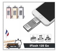 128GB Flash Drive CLÉ USB I-flash U-disk Flash Mémoire Stick à l'Extension de Stockage 3 en 1 pr iPhone/iPad/Android/PC