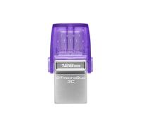 128GB Kingston Data Traveler Micro Duo 3C Clé USB - Acier inoxydable, Violet