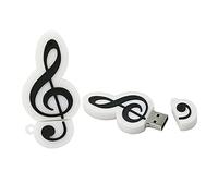 128GB Musique Note Forme des clefs USB, Stylo Drive Memoria Flash Reste pendrives Disque Flash USB clé USB u Disquette clé USB USB 2.0 Pen Drive pendrive (White)