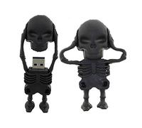 128GB Squelette Humain Forme USB 2.0 Lecteur Flash - Clé USB de Mémoire, Stockage Externe de Données sur Disque à Mémoire (Noir)