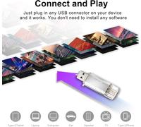 128GB USB 3.0 2 in 1 Fast OTG USB C 128GB 2 in 1 Type C 3.0 Metal Pen Drive 128GB Flash Drive for PC/Smartphones/MacBook Pro (Silver)