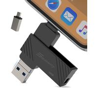 128GB USB 3.0 Flash Drive for Phone,High Speed Data Storage,Phone Key,Designer Keychain,Compatible with Smartphone/PC/Car,Photo/Video/Backup (Black,128GB)