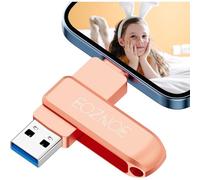 128GB USB Flash Drive for iPhone Compatible OTG Android/iPad/Mac/PC, USB Stick for iPhone External Storage Direct Record Photos and Videos without Apps.