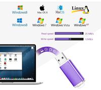 128GB USB Flash Drive USB 2.0 Flash Drive Storage Disk Memory Stick with Ropes,Set of Two Blue/Purple