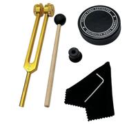 128Hz Tuning Fork Instrument with Activator,Aluminum Alloy Resonance Weighted Tuning Fork for Healing Sound Gold+Black