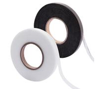 128m x 10mm Ruban Thermocollant pour Ourlet, 2 Rouleau Bande Thermocollante Rideau Ourlet Thermocollant Pantalon Adhésif des Deux Côtés pour Textiles Robes Rideaux (Noir+Blanc, 64 Mètres par Rouleau)