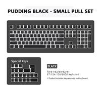 129 touches de clavier mécanique PBT puding capuchons de touches bicolore moulage par Injection caractère translucide pour tous les claviers - Type Black