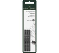[129996] Faber-Castell Blister 3 Fusains Reconstitués Pitt Extra Tendre