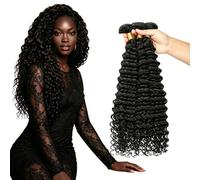 12A Deep Wave Bundles Human Hair,14 16 18" Tissage Naturel Cheveux Humain