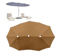 12Baleines Toile De Rechange pour Parasol Double, Grand Format Et Plus Grandes Surface D'ombrage, Robuste Housse Supérieure pour Parasol De Jardin, Résistant À l'eau Protection UV(Khaki)
