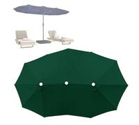 12Baleines Toile De Rechange pour Parasol Double, Grand Format Et Plus Grandes Surface D'ombrage, Robuste Housse Supérieure pour Parasol De Jardin, Résistant À l'eau Protection UV(Dark-Green)