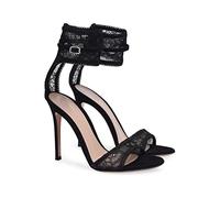 12CM/4.72IN Sexy Mesh Lace Super High Heel Sandales Dress Party High Heels,Noir,42 EU