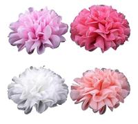12CM Chic Large Mesh Tulle Fabric Flower For Sweet Pastel Color FlatBack Chiffon For Headbands(50Pcs)