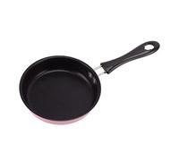 12cm Mini Poêle à Frire Poêle à Oeufs Ronde Un Oeuf Poêle à Oeuf Pancake Maker Omelette Mini Poêle à Petit Déjeuner avec Longue Poignée Ustensiles de Cuisine Sûrs Petite Poêle à (Rose)