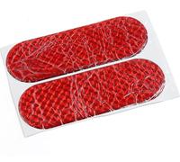 12cmx4cm Auto extérieur Réflecteur autocollant en réfléchissant-Rouge Lot de 2