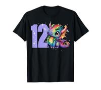 12e Anniversaire Fille Dragon Arc-en-Ciel fête Fille Douze 12 Ans T-Shirt