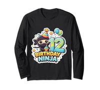 12e Anniversaire Ninja Boys Douze 12e Anniversaire douzième fête Manche Longue