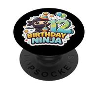 12e Anniversaire Ninja Boys Douze 12e Anniversaire douzième fête PopSockets PopGrip Adhésif