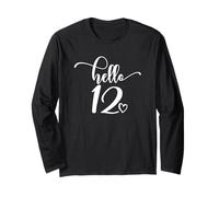 12e Anniversaire, pour Fille, Hello 12, Mignon de 12 Ans Manche Longue