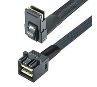 12G Internal Mini SAS HD SFF-8643 to Mini SAS SFF-8087 Cable, Straight to Right Angle, 100-Ohms, 1-m(3.3ft)