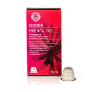 12Gods Aphrodite - Capsules Tisane Hibiscus, Verveine Citronnée, Camomille & Cardamome, 20 Capsules Compatibles Nespresso® Original, Infusion aux Plantes Sans Caféine