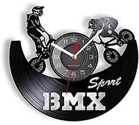 12In Horloge Murale Silencieuse Non-Ticking BMX Horloge Murale Sport Extrême Disque Vinyle Course Vélo Compétition Home Decor Youngster 3D Classique Freestyle Motocross
