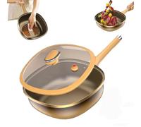 12in Titanium Alloy Non-Stick Pot with Lid,100% Pure Titanium Pans for Cooking Non Stick Frying Pans with Lids With Ergonomic Stay-Cool Handles for Cooking, Frying, Baking (Pot + Lid + Steamer)