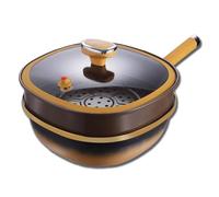 12in Titanium Alloy Non-Stick Pot with Lid,30 cm Titanium Alloy Nonstick Pot,Titaniums Pans for Cooking,with Ergonomic Stay-Cool Handles,for Cooking,Frying or Baking (B)