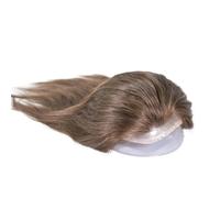 12inch Human Hair Toupee for Men,10"x8" Base Size with PU Around (Ash Light Brown) Hairline Fine