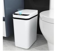 12L Bathroom Trash Can with Motion Sensor and Lid - Automatic Trash Bin, Waterproof Smart Plastic Bin, Bedroom, Bathroom, Toilet