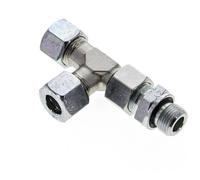 12L & G3/8'' Acier zingue Te de coupe à angle droit avec filetage mâle 315 bar Ajustable ISO 8434-1