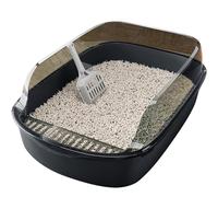 12L Grand Cat Litter Boîte, PP Approfondissement du Plateau avec cuillère, Anti Sclash Double Couche détachable, Toilettes pour Chats résistantes aux Taches