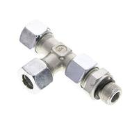 12L & M16x1.5 Acier zingue Raccord de coupe en T à angle droit avec filetage mâle 315 bar Ajustable ISO 8434-1