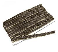 12m Tresse Garniture,15mm Ruban,Ruban Décoratif en Tissu Doré Garniture en Dentelle Tressée Métallique pour Costumes Travaux de Couture Tapisserie Décoration Intérieure,Café