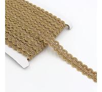 12m Tresse Garniture,15mm Ruban,Ruban Décoratif en Tissu Doré Garniture en Dentelle Tressée Métallique pour Costumes Travaux de Couture Tapisserie Décoration Intérieure,Kaki