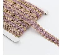 12m Tresse Garniture,15mm Ruban,Ruban Décoratif en Tissu Doré Garniture en Dentelle Tressée Métallique pour Costumes Travaux de Couture Tapisserie Décoration Intérieure,Violet Clair