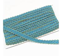 12m Tresse Garniture,15mm Ruban,Ruban Décoratif en Tissu Doré Garniture en Dentelle Tressée Métallique pour Costumes Travaux de Couture Tapisserie Décoration Intérieure,Bleu Ciel