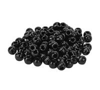 12mm 100Pcs Perles De Tressage De Cheveux, Plastiques Grand Trou Section Dreadlocks Cheveux Tresse Perles Bracelet Perles Pour L'Artisanat Perles Pour La Fabrication De Bijoux Enfants(Le Noir)