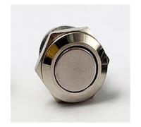 12mm 2 pins Momentary Metal Push Button Switch Car Start Door Bell Horn Auto Reset Engine High/Flat/Ball shape NWPNLXEA(Flat Round)