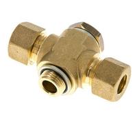 12mm & G3/8'' Te de compression en laiton avec filetage mâle 75 bar Acier zingue, avec insert NBR DIN EN 1254-2
