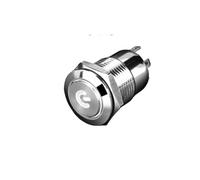12mm Metal Button Switch Small Round High Flat Head Button Self Reset Computer Starting Power Conversion NWPNLXEA(Flat head red)