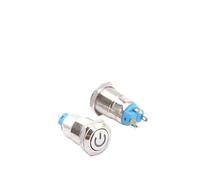 12mm Metal Button Switch with Light and Lock Self-locking Power Sign 3V 6V 12V 24V 220V NWPNLXEA(Blue,12MM_220V)