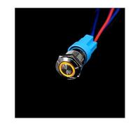 12mm Metal Push Button Switch Flat Head Ring Power 5V 12V 24V 220V Self-reset Momentary locking Car Auto Eng NWPNLXEA(Yellow-Round,FLAT_SELF-RESET MOMENTARY_110V)
