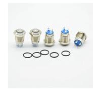 12mm Metal Push Button Switch high Head Ring 3-6V 12V 24V 220V Self-reset Momentary Waterproof Car Auto Eng red blue green NWPNLXEA(White reset,12-24V)