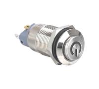 12MM Metal Push Button Switch LED Light Momentary Latching Power Switch3V 5V 12V 24V 220V NWPNLXEA(Yellow LED,3-9V(5V))