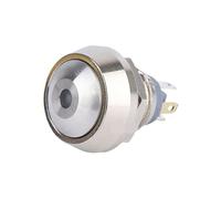 12MM Momentary Domed Head Normally Open Dot LED lighted Metal Push Button Switch 3V 5V 12V 220V NWPNLXEA(Yellow LED,MOMENTARY_3V)