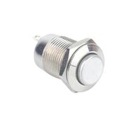 12mm Momentary High Flush Head Normally Open Silver Solder Terminal 2 Pin Metal Brass Small Push Button Switch NWPNLXEA