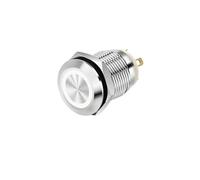 12mm Reset Metal Button Start Stop Switch Small Round Power Switch with Light 220V Restart Switch NWPNLXEA(12MM 12-24V,Green)