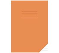 12mm Ruled Exercise Book A4 Margin: Lined Notebook / Large Jotter For School With Orange Cover